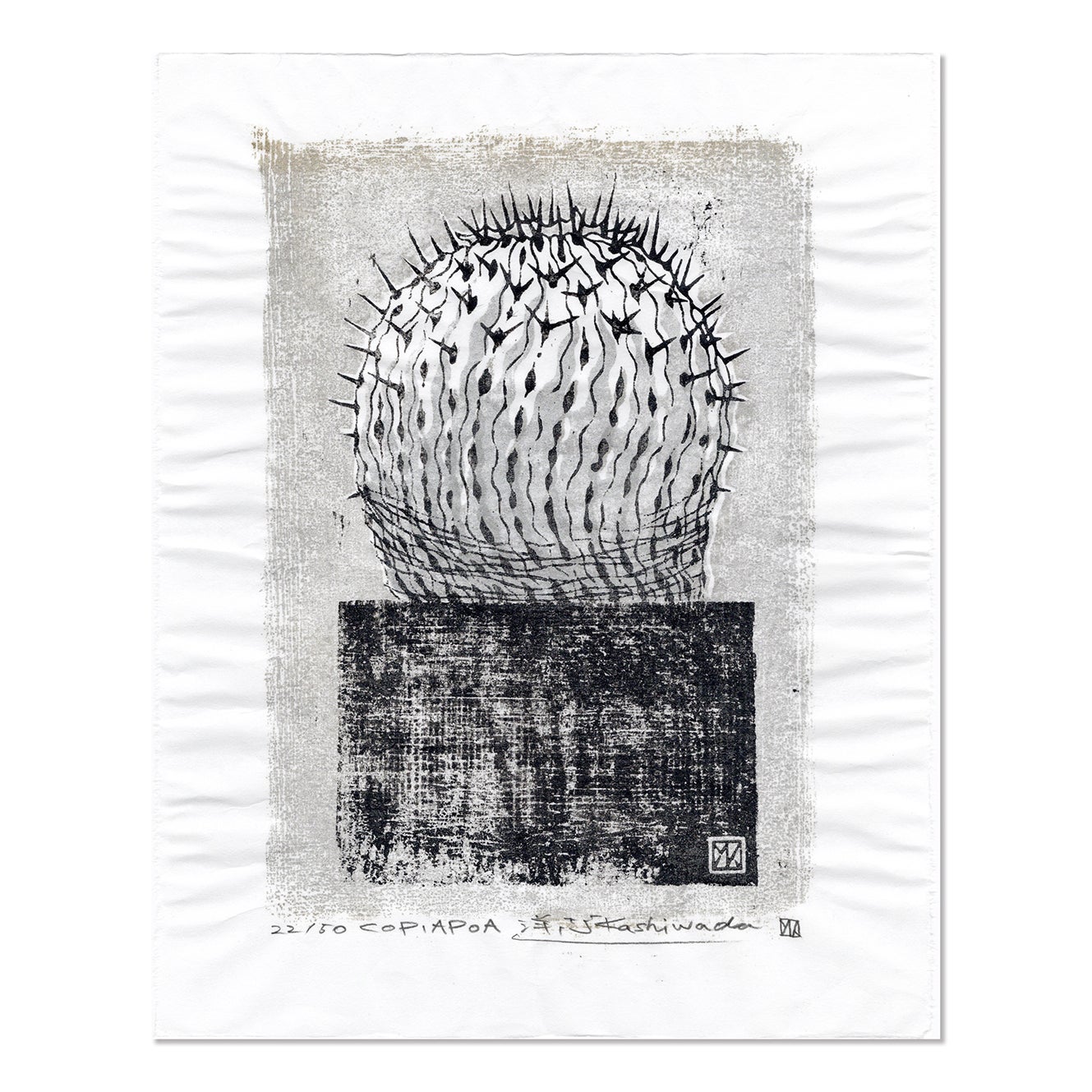 木版画「COPIAPOA」 by 川旅99（柏田洋志）黒王丸 コピアポア